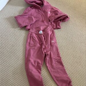 Champion Womens' Mauve Hooded Sweatsuit Set